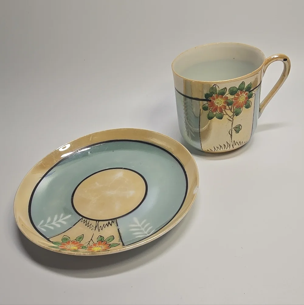 Floral Mug and Plate Set